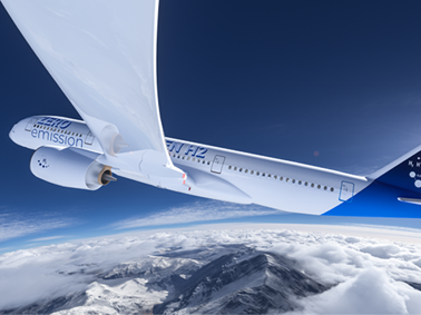 Plane using hydrogen as aviation fuel