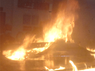 Fire on solar panels